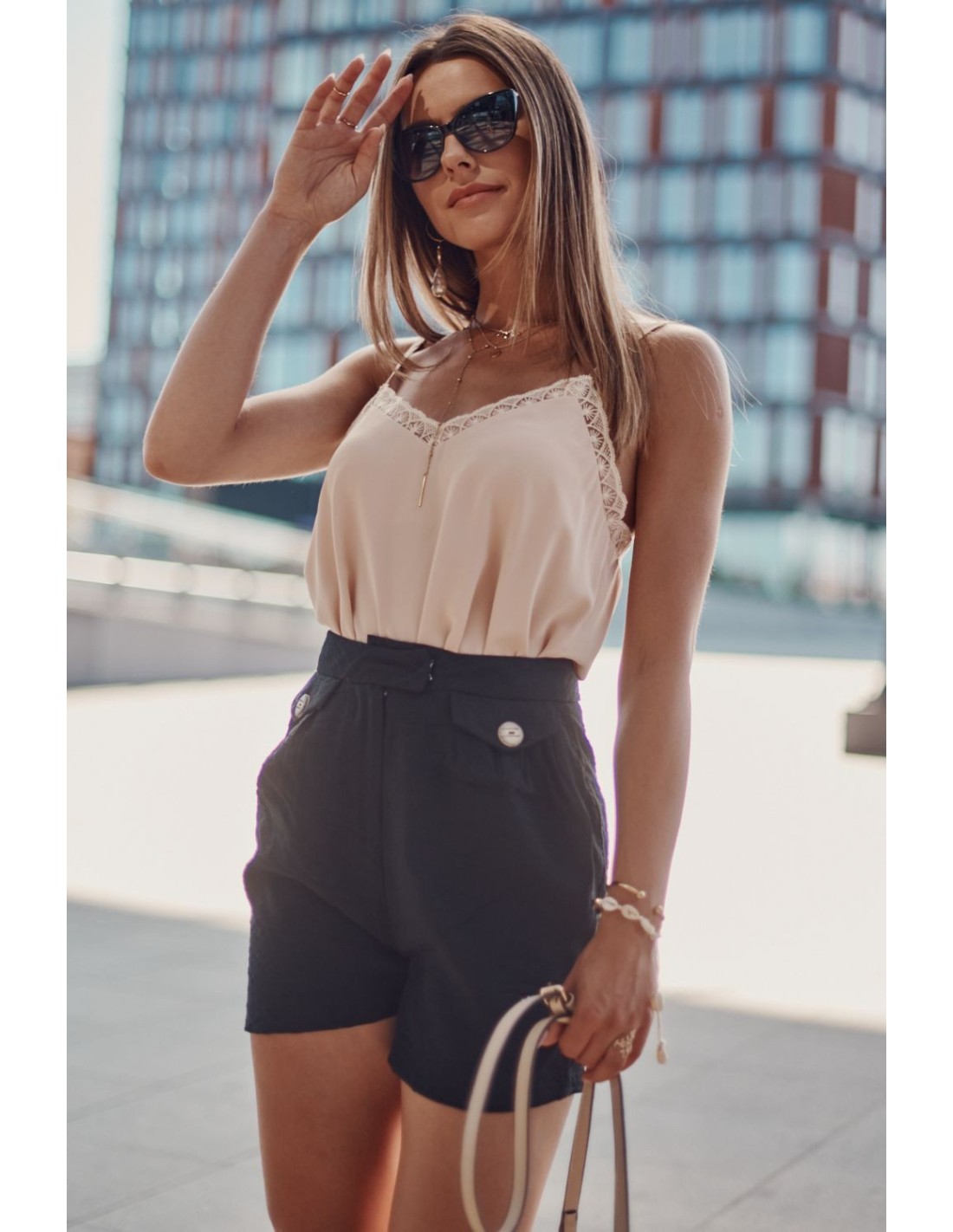 Pantaloni scurți casual dama, negri MP47370 - Magazin online - Boutique